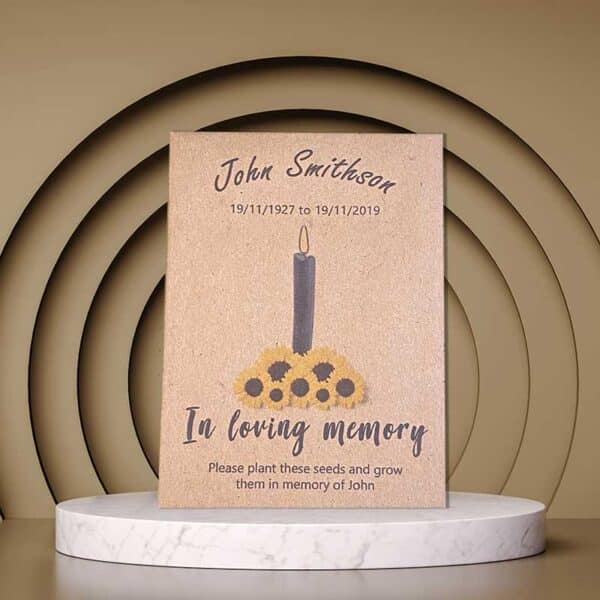 Sunflower Funeral Seeds Candle