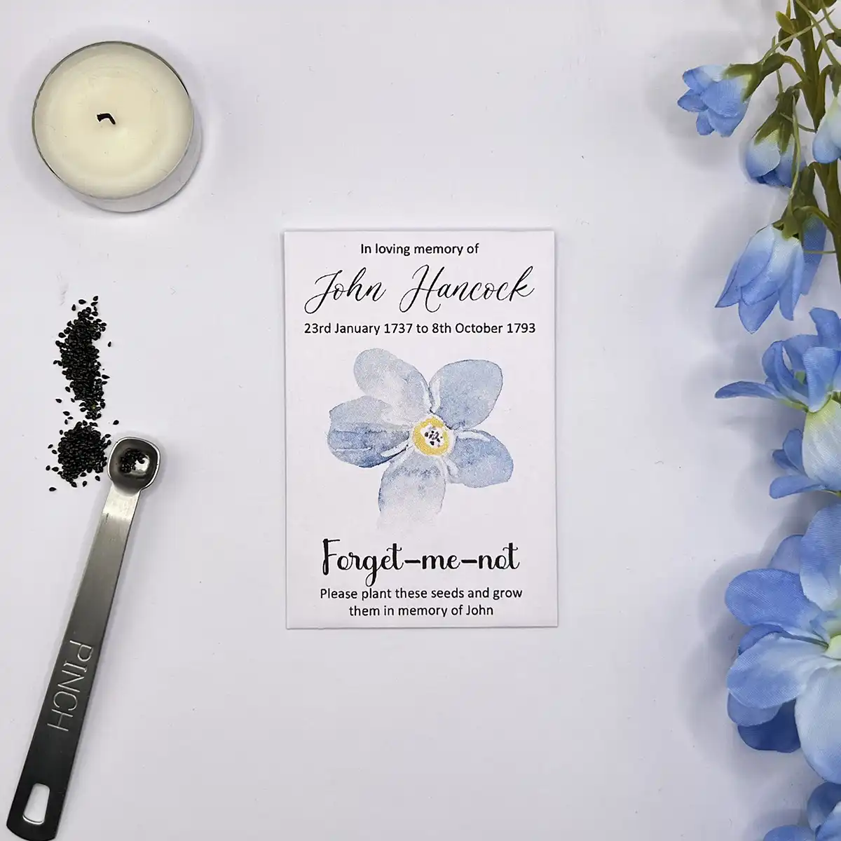 Forget Me Not Funeral Seeds Watercolour 8