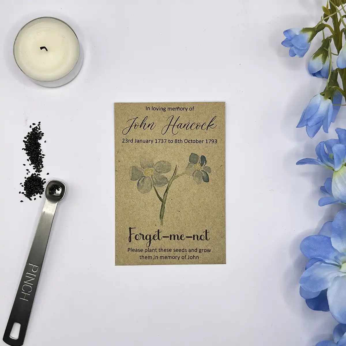 Forget Me Not Funeral Seeds Watercolour 4 - Image 3