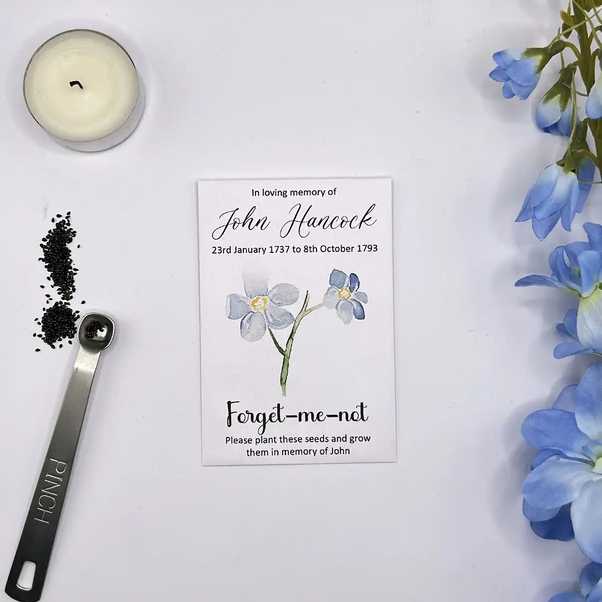 Forget Me Not Funeral Seeds Watercolour 4