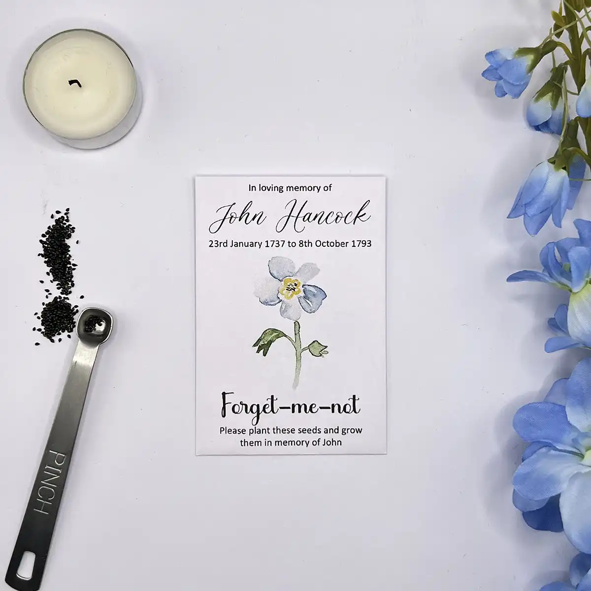 Forget Me Not Funeral Seeds Watercolour 6